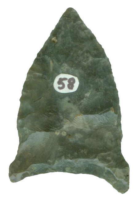 Picture of Brewerton Eared Triangle Point - 49mm  58-35-A Shown Twice Size